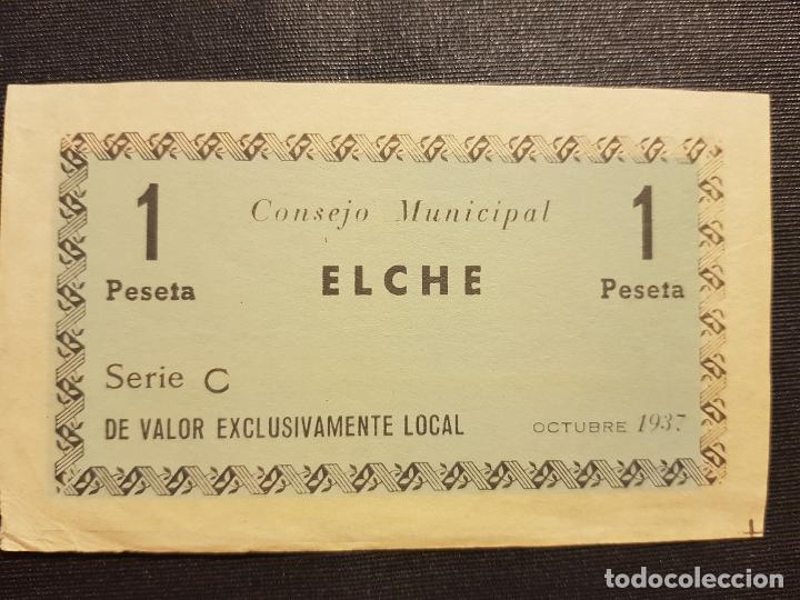 Billetes locales: 1937, 1 peseta, Elche - Foto 10