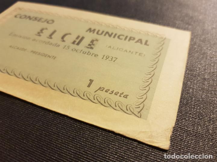 Billetes locales: 1937, 1 peseta, Elche - Foto 11