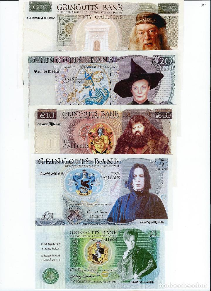 lote formado por los 5 billetes gringotts bank - Acquista Banconote antiche  locali su todocoleccion