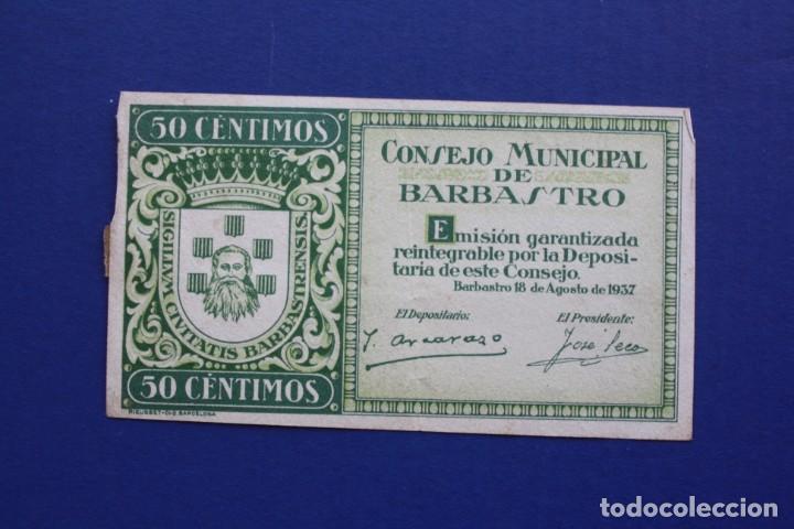 Billetes locales: BARBASTRO - 50 CENTIMOS 1937 - Foto 1