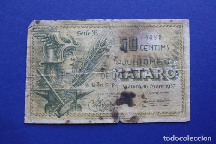 Billetes locales: MATARO - 50 CENTIMOS 1937 BC- - Foto 1