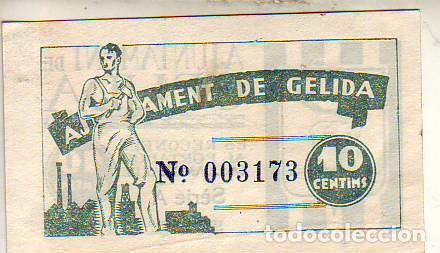 Billetes locales: AJUNTAMENT DE GELIDA 10 CENTIMS - Foto 2