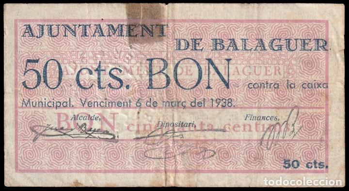 Billetes locales: Balaguer (L&eacute;rida) 50 c&eacute;ntimos. - Foto 1