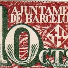Billetes locales: BILLETE 10 CENTIMOS AJUNTAMENT DE BARCELONA