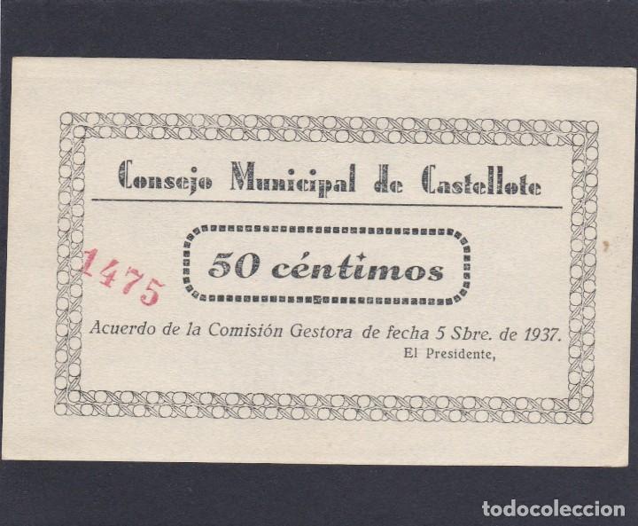 Billetes locales: CASTELLOTE (TERUEL) 50 CENTIMOS - SIN CIRCULAR - Foto 1