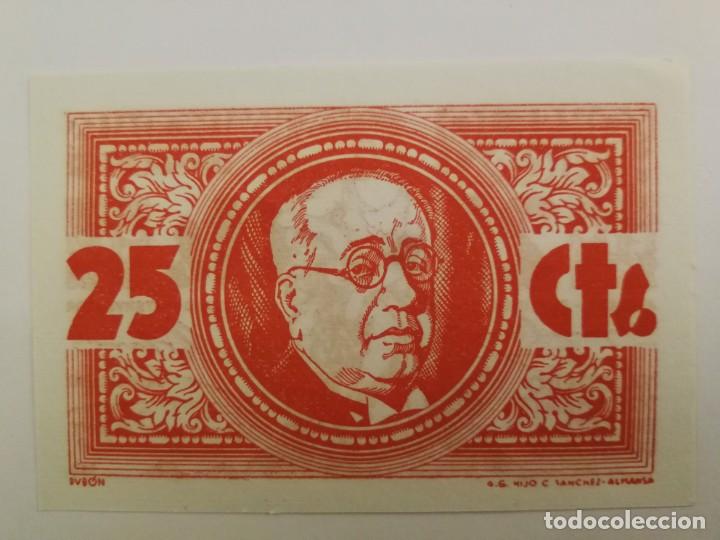 Billetes locales: Billete 25 centimos. Los Navalmorales. SC - Foto 2