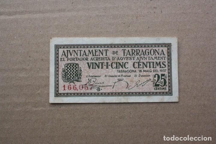 Billetes locales: TARRAGONA - 25 CENTIMS 1937 166057 - Foto 1