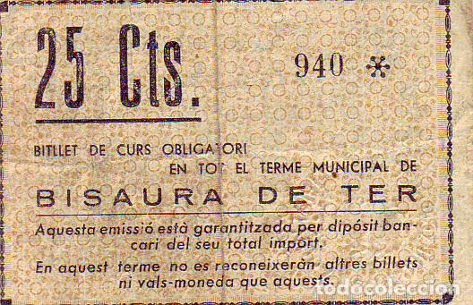 Billetes locales: CONSELL MUNICIPAL DE BISAURA DE TER - Foto 2