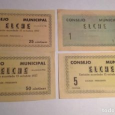 Billetes locales: SERIE COMPLETA. BILLETES CONSEJO MUNICIPAL ELCHE.. EBC.. Lote 240217855