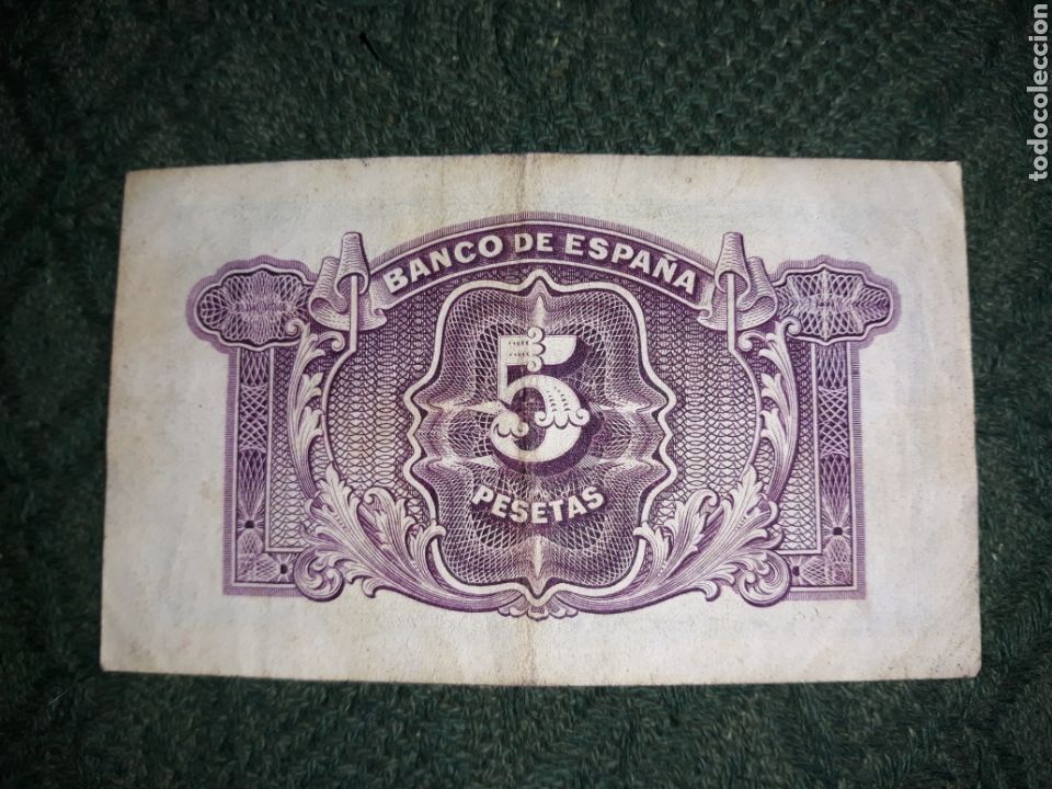 Billetes locales: Billete cinco pesetas 1935 - Foto 2