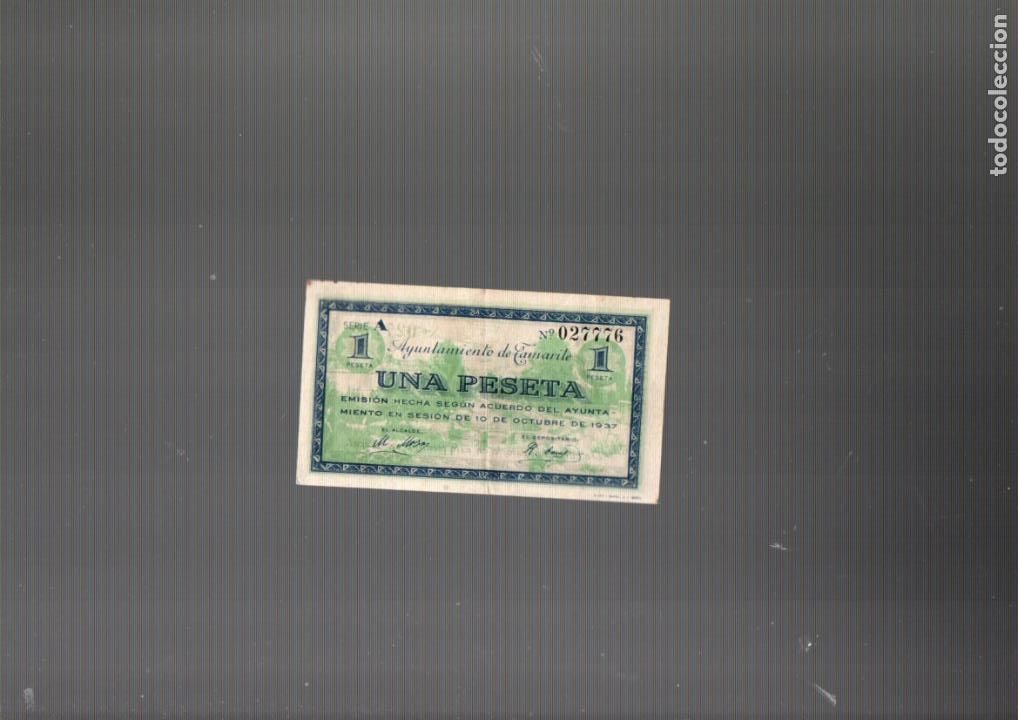 Banconote locali: GUERRA CIVIL. BILLETE DE UNA PESETA EMITIDA POR EL AYUNTAMIENTO DE TAMARITE. 10 OCTUBRE 1937.