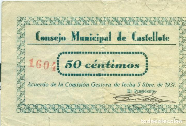 Billetes locales: 50 CTMS. DEL C.M. DE CASTELLOTE - Foto 1