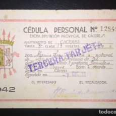 Billetes locales: 13 PESETAS DE CACERES 1942, MUY RARO