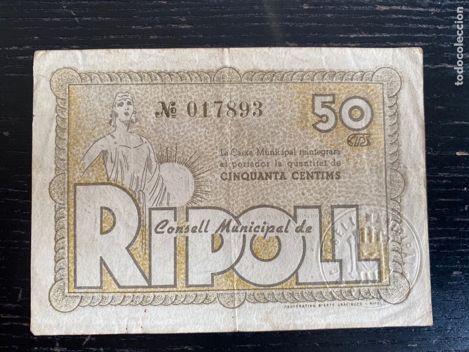 Billetes locales: Ripoll 50 cts - Foto 1