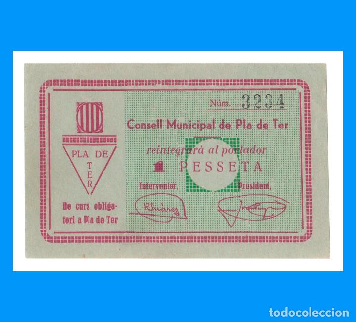 Billetes locales: Pla de Ter (Girona) 1 Pta SC- ESCASO - Foto 1