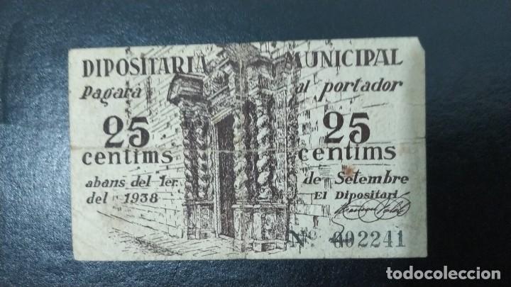 Billetes locales: CALDES DE MONTBUI 25 Cent 1937 - Foto 2