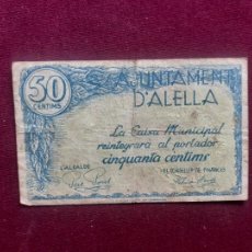 Billetes locales: ALELLA (BARCELONA) : 50 CENTIMOS