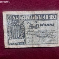 Billetes locales: VILABOI (BARCELONA) - 50 CENTIMOS 1937
