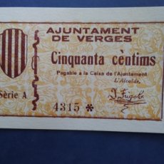 Banconote locali: AYUNTAMIENTO DE VERGES.(GERONA)