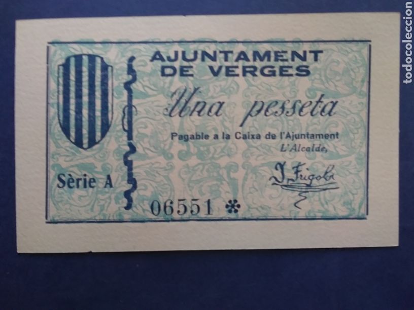 Billets locaux: AYUNTANIENTO DE VERGES.(GERONA)