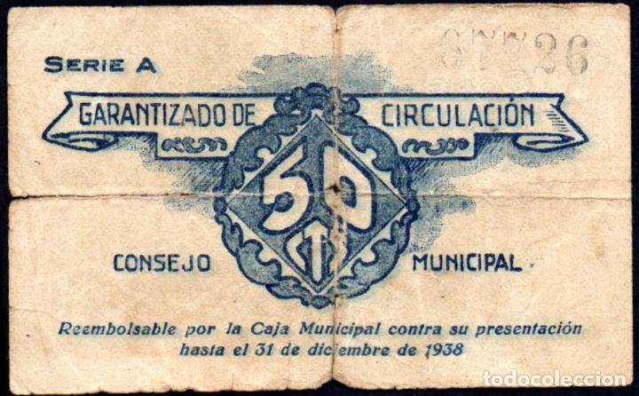 Billetes locales: BURJASOT (VALENCIA) - 50 CENTIMOS - Foto 2
