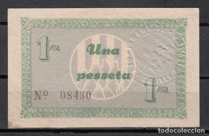 Billetes locales: BILLETE DE CODINES DEL VALLES DE 1 PESETA DE 1937 - Foto 2