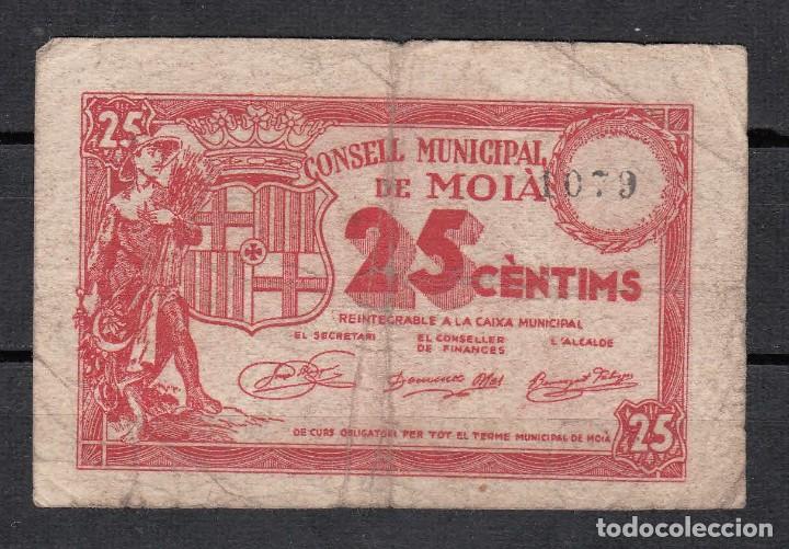 Billetes locales: BILLETE DE MOI&Agrave; DE 25 CENTIMOS DE 1937 - Foto 1