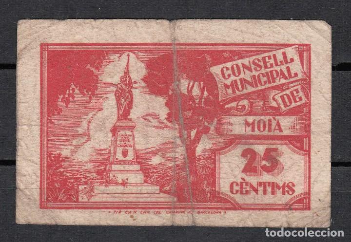 Billetes locales: BILLETE DE MOI&Agrave; DE 25 CENTIMOS DE 1937 - Foto 2