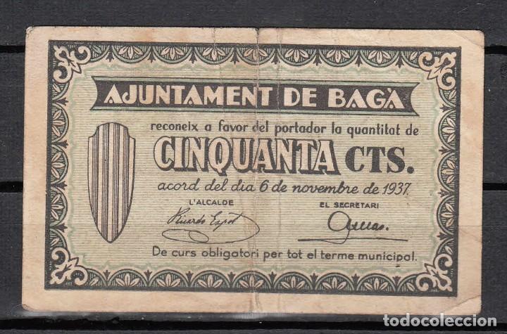 Billetes locales: BILLETE DE BAG&Agrave; DE 50 CENTIMOS DE 1937 - Foto 1
