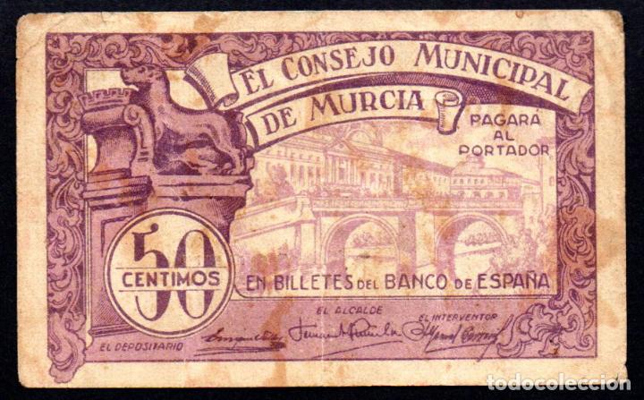 Billetes locales: MURCIA - 50 CENTIMOS 1937 - SERIE A - Foto 1