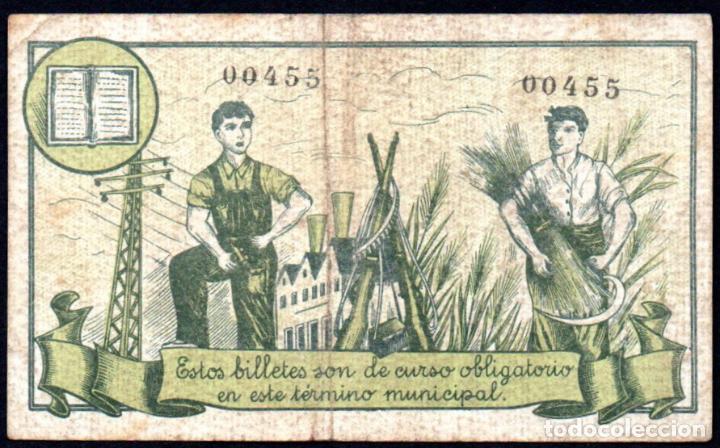 Billetes locales: BINEFAR (HUESCA) - 25 CENTIMOS 1937 - Foto 2
