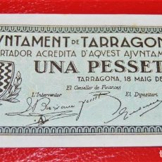 Billetes locales: 1 PESETA, TARRAGONA, BILLETE DE 1937. Lote 305030163