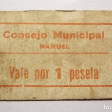 Banconote locali: MANUEL (VALENCIA) - 1 PESETA 1937