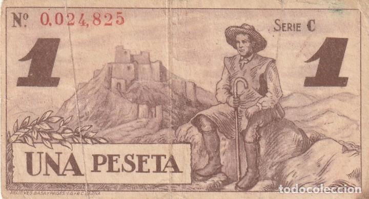 Billetes locales: Badajoz 1 peseta. - Foto 2