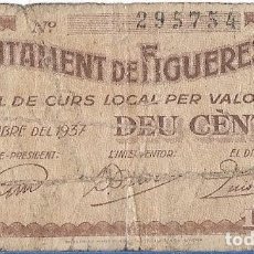 Banconote locali: BILLETE 10 CENTIMOS FIGUERES (GERONA) Nº 295754 30-11-37