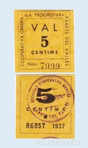 Billetes locales: 5 CENTIMOS COOP. OBRERA LA PROGRESIVA . PARETS DEL VALLES ( MB2144 ) - Foto 1
