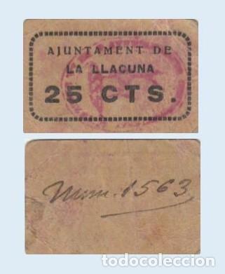 Billetes locales: 25 CENTIMOS AJUNTAMENT DE LA LLACUNA ( MB6875 ) - Foto 1