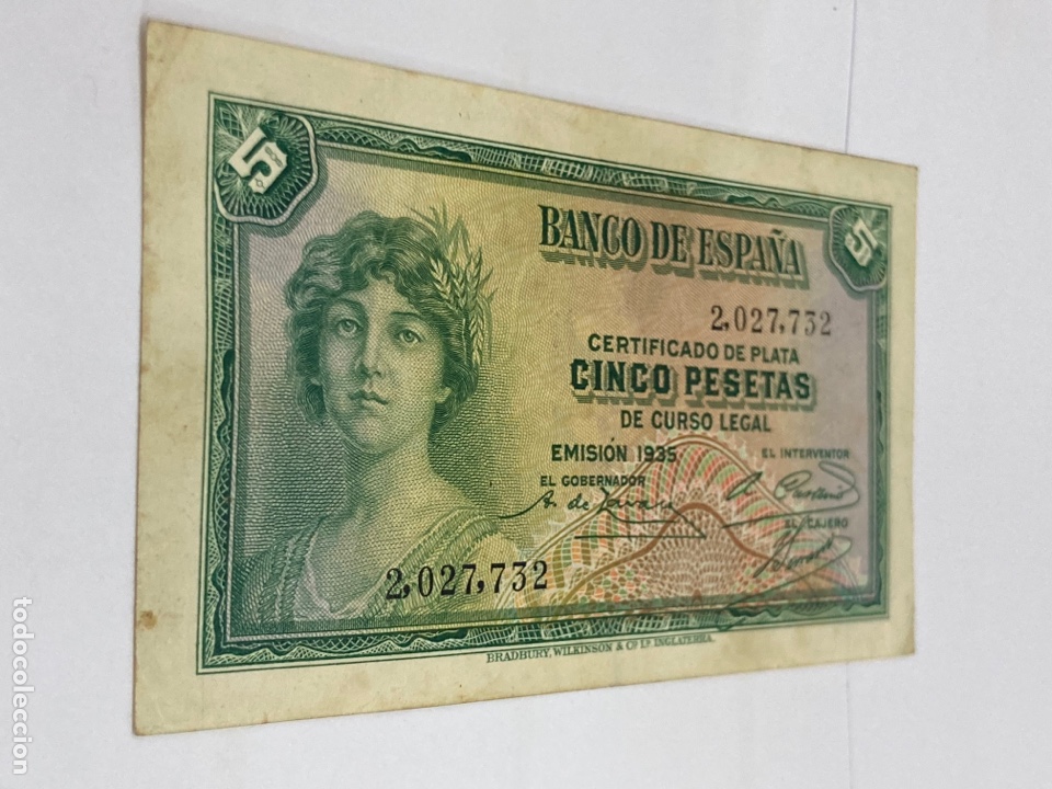 Billetes locales: Billete de cinco pesetas 1935 - Foto 1