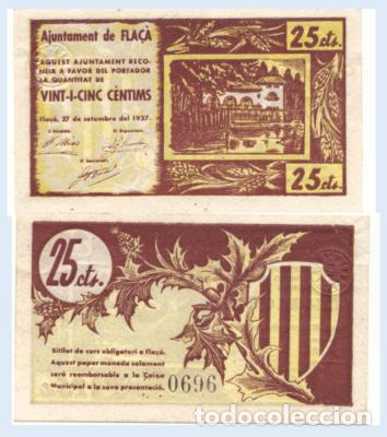 Billetes locales: 25 CENTIMOS AJUNTAMENT DE FLA&Ccedil;A ( MB10885 ) - Foto 1