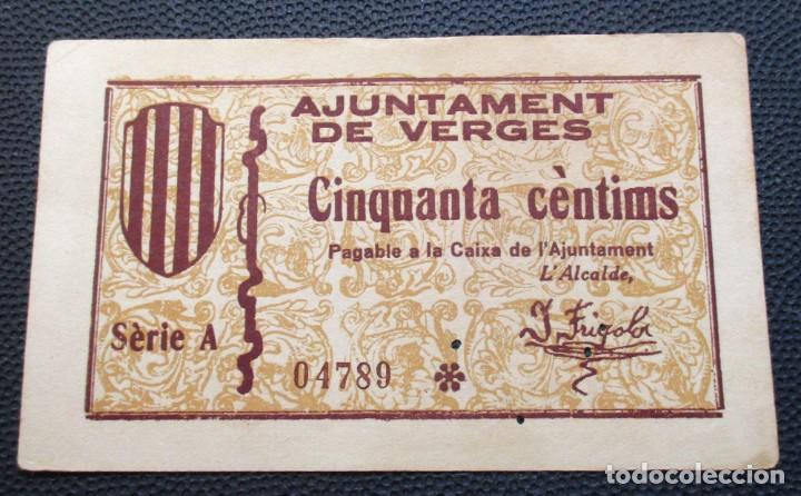 Billetes locales: VERGES - 50 CTS. - Ref. Turr&oacute; n&ordm; 3.150 EBC.+ - Foto 1