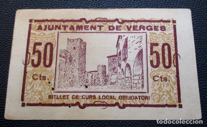 Billetes locales: VERGES - 50 CTS. - Ref. Turr&oacute; n&ordm; 3.150 EBC.+ - Foto 2