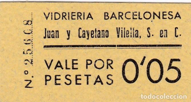 Billetes locales: VIDRIERA BARCELONESA - VALE 0&acute;05 PESETAS - SIN CIRCULAR - Foto 1