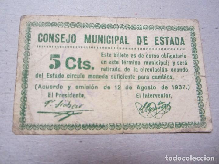 Billetes locales: 5 C&Eacute;NTIMOS DE ESTADA (HUESCA) RARISIMO - Foto 1