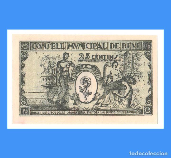 Billetes locales: Reus (Tarragona) 25 Cts PLANCHA - Foto 2