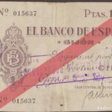 Billetes locales: BILLETES LOCALES - GIJÓN (ASTURIAS) 100 PESETAS 1936 - PG-407 (BC). Lote 360486470
