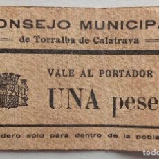 Billetes locales: TORRALBA DE CALATRAVA (CIUDAD REAL) - 1 PESETA - GUERRA CIVIL. Lote 361779100
