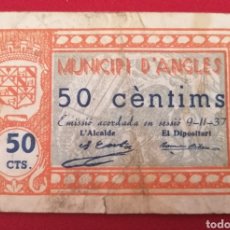 Billetes locales: ANGLES. GIRONA. 50 CENTIMS. NOVIEMBRE 1937. Lote 362067200