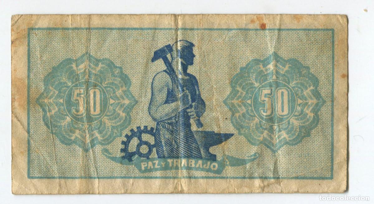 Billetes locales: Asturias y Le&oacute;n. Billete de 50 c&eacute;ntimos - Foto 2