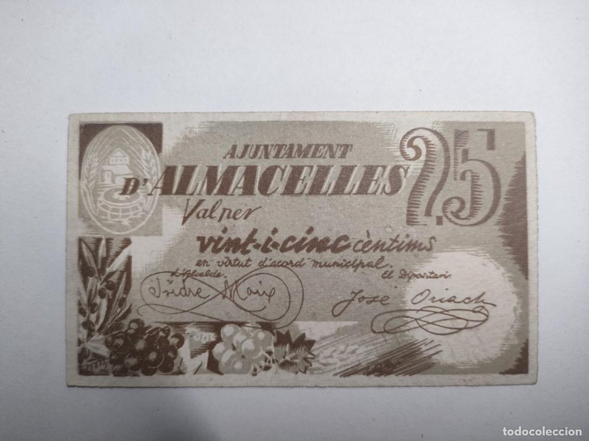 Billetes locales: AJUNTAMENT ALMACELLES - 25 CENTIMS - Foto 1
