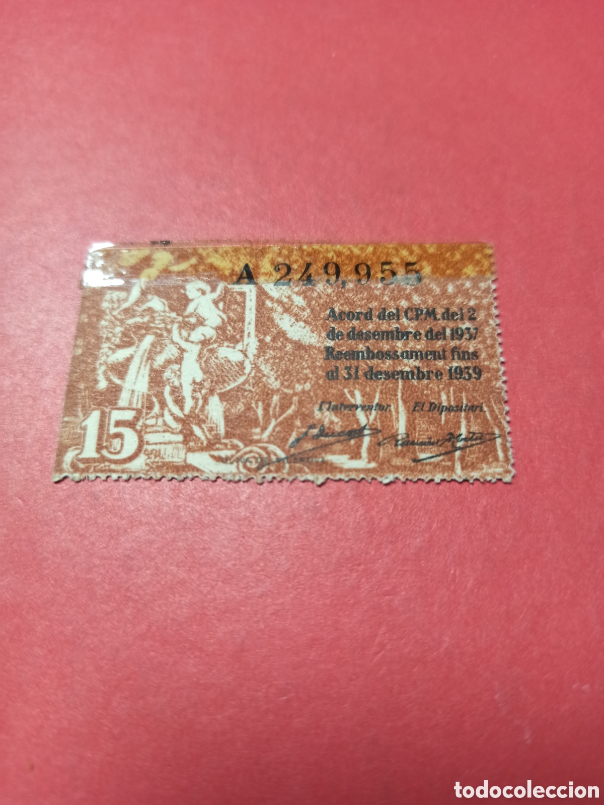 Billetes locales: 15 centimos ajuntament de barcelona - Foto 2